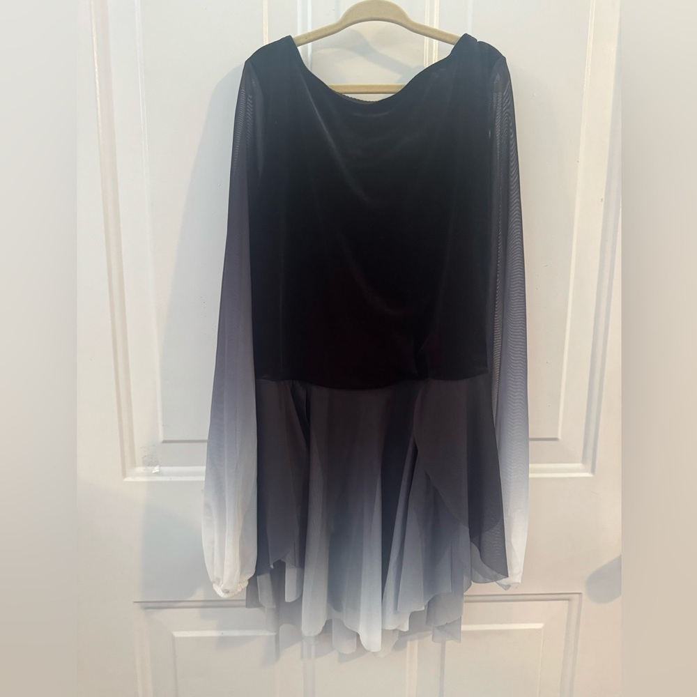 Black and Gray Ombre Velvet Ballet Costume - XLC